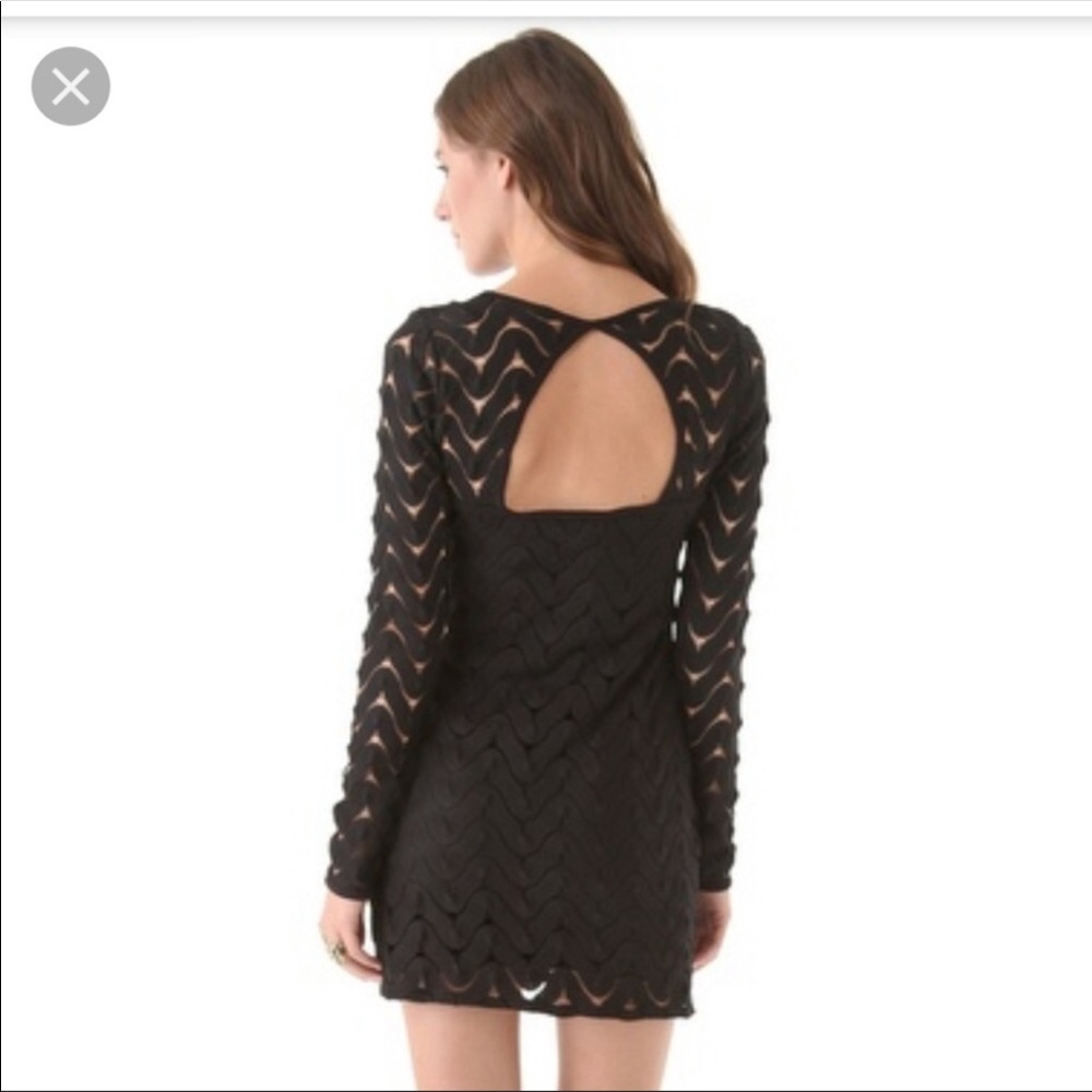 Free People Wild Thing Black Zigzag Minidress